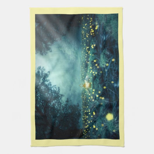 Firefly bos bliksem bug bos illustratie theedoek (Verticaal)