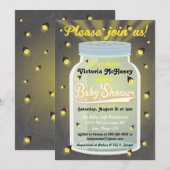 Firefly Chalkboard Mason Jar Baby shower Invites Kaart (Voorkant / Achterkant)