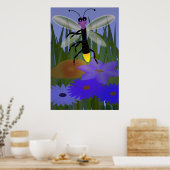 Firefly Dancing on Flowers Poster (Keuken)