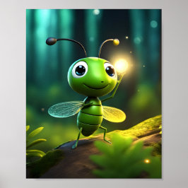 "Firefly Dreams: Gloeiend Poster voor kinderen"