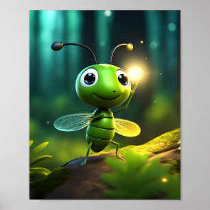 "Firefly Dreams: Gloeiend Poster voor kinderen"