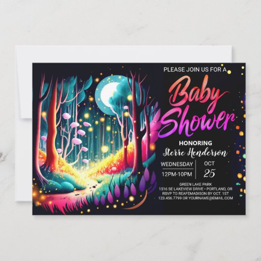 Firefly Dreamy Forest Baby shower Kaart (Voorkant)