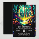 Firefly dromerige bos verjaardag kaart (Voorkant / Achterkant)