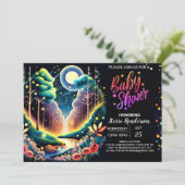 Firefly Fantasy Bossen Baby shower Kaart (Staand voorkant)