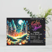 Firefly Fantasy Woodland Baby shower Kaart (Staand voorkant)