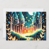 Firefly Fantasy Woodland Baby shower Kaart (Achterkant)