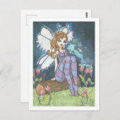 Firefly Field Gestreepte Fairy Fantasy Art Print Briefkaart (Voorkant / Achterkant)