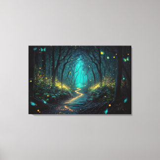 Firefly Forest Beauful and Magical Canvas Print