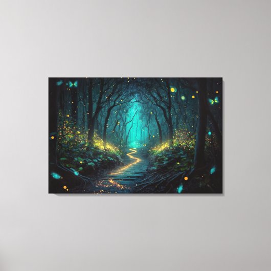 Firefly Forest Beauful and Magical Canvas Print (Voorkant)