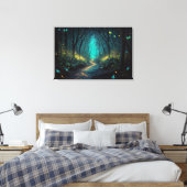 Firefly Forest Beauful and Magical Canvas Print (Insitu (Slaapkamer))