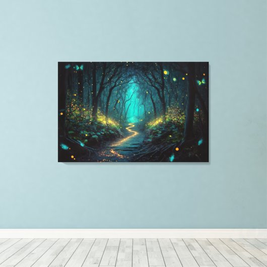 Firefly Forest Beauful and Magical Canvas Print (Insitu (Houten vloer))