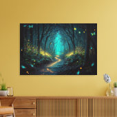Firefly Forest Beauful and Magical Canvas Print (Insitu (Woonkamer))