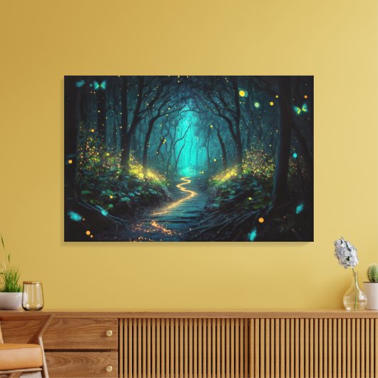 Firefly Forest Beauful and Magical Canvas Print (Insitu (Woonkamer))