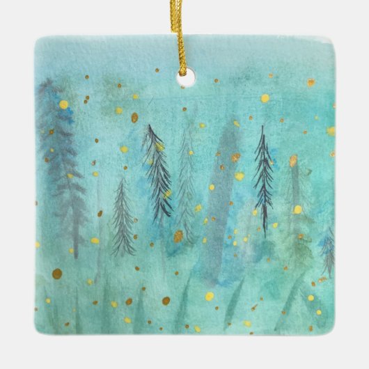 Firefly Forest Kerstversiering Keramisch Ornament (Voorkant)