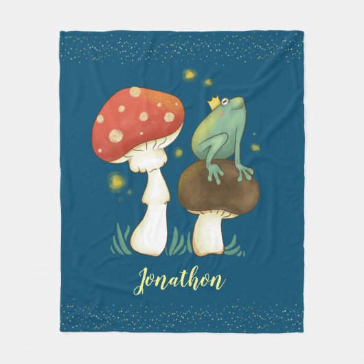 Firefly Frog Prince Personalized Fleece Blanket (Voorkant)