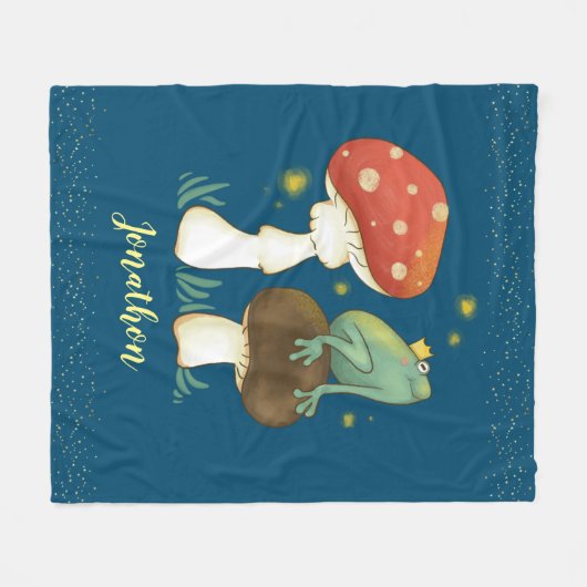 Firefly Frog Prince Personalized Fleece Blanket (Voorkant (Horizontaal))