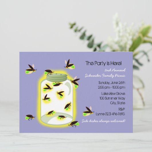 Firefly Frolic Party Kaart (Staand voorkant)