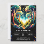 Firefly gloeit bos verjaardag kaart (Voorkant)