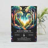 Firefly gloeit bos verjaardag kaart (Staand voorkant)