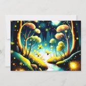 Firefly Glow Woodland Night Baby shower Kaart (Achterkant)