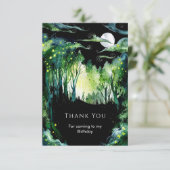 Firefly Glow Woodland Verjaardag Bedankkaart (Staand voorkant)