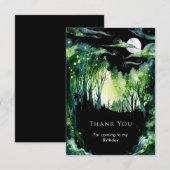 Firefly Glow Woodland Verjaardag Bedankkaart (Voorkant / Achterkant)