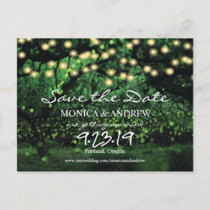 Firefly Lights Forest Save the Date Briefkaart