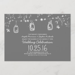 Firefly Lights Mason Jars rustieke bruiloft Kaart