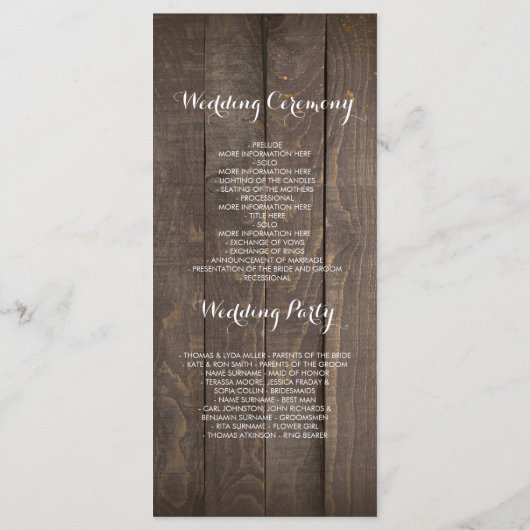 Firefly Lights Mason Jars Rustieke Trouwprogramma' Programmakaart (Achterkant)