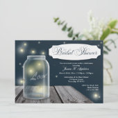 Firefly Mason Jar Bridal Shower Uitnodigingen (Staand voorkant)
