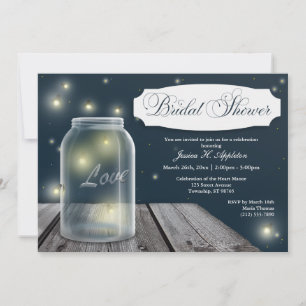 Firefly Mason Jar Bridal Shower Uitnodigingen