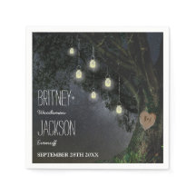 Firefly Mason Jar Oak Boom Bruiloft Servetten