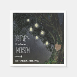 Firefly Mason Jar Oak Boom Bruiloft Servetten