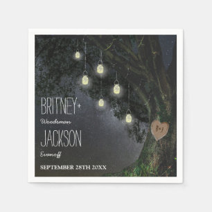 Firefly Mason Jar Oak Boom Bruiloft Servetten