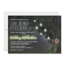 Firefly Mason Jar Oak Boom Bruiloft Uitnodigingen