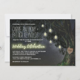 Firefly Mason Jar Oak Boom Bruiloft Uitnodigingen