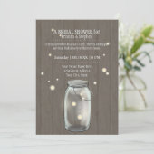 Firefly Mason Jar Rustic Country Couples Shower Kaart (Staand voorkant)