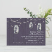Firefly Mason Jar Rustic Country Night Weddings Kaart (Staand voorkant)