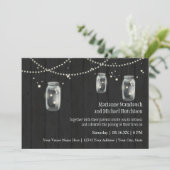 Firefly Mason Jar Rustic Country Night Weddings Kaart (Staand voorkant)