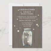 Firefly Mason Jar Rustic Country Rehearsal Dinner Kaart (Voorkant)