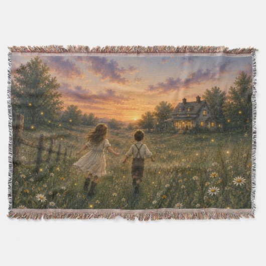 Firefly Meadow Farmhouse Worpdeken Deken (Voorkant)