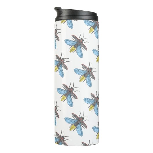 Firefly (patroon wit) - Thermische Tumbler Thermosbeker (Geroteerd rechts)