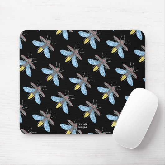 Firefly (patroon zwart) - Muismat (Met muis)