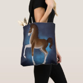 Firefly Stroll: Lichtgevende Zwerver in Blauw Tote Bag (Dichtbij)