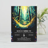 Firefly Trails Woodland Verjaardag Kaart (Staand voorkant)