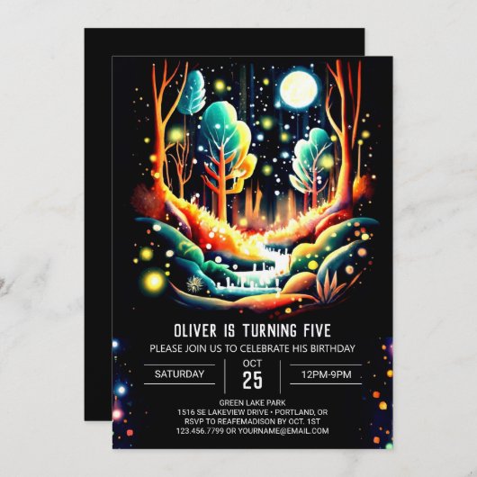 Firefly Verjaardag Kaart (Voorkant / Achterkant)