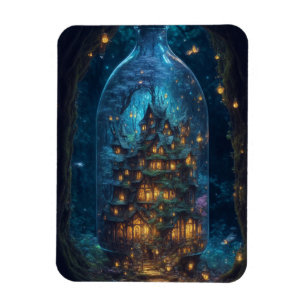 Firefly Village   Fantasy Digital Art Magneet