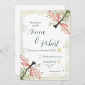 Firefly Watercolor Wedding Kaart (Voorkant / Achterkant)