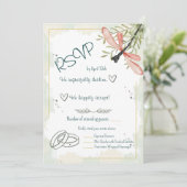 Firefly Watercolour RSVP Card Kaart (Staand voorkant)