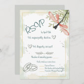 Firefly Watercolour RSVP Card Kaart (Voorkant / Achterkant)
